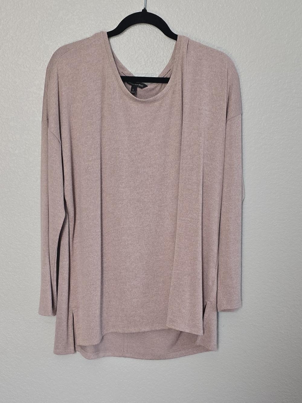 Banana Republic Dusty Pink Open-Front Layered Sweater Top